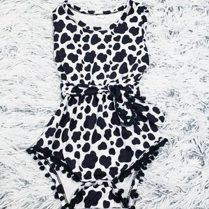 Cow print romper